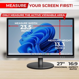 SightPro 27 Inch 16:9 Computer Privacy Screen Filter for Monitor - Privacy Shield and Anti-Glare Protector