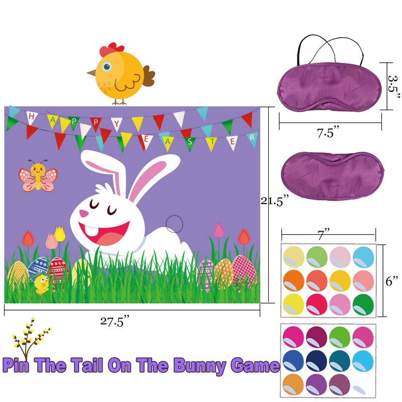 Funnlot Easter Games for Kids Pin The Tail on The
