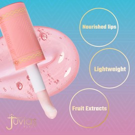 Juvia's Place Magic Lip Oil Watermelon - Hydrating Plumper All Day Light Non Sticky Lipgloss Makeup - Enhance Beauty w/Glossy Dewy Shine Glow & Moisture for Dry Chap Lips - Vitamin E Fruit Extract