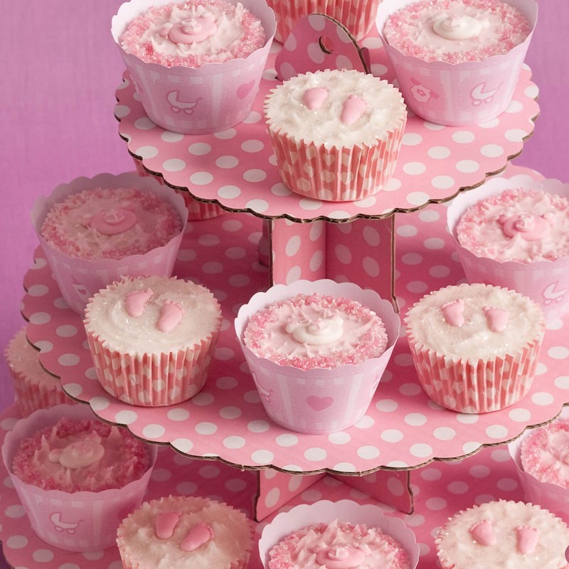 Baked with Love Baby Girl Cupcake Decorations - Sugar -