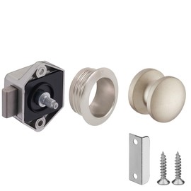 Druck-Schlösser Push Lock Button Lock Door Lock Cabinet Catch 15mm Kein Schlüssel Erforderlich für Caravan Van Yacht Wohnmobil Türschrank Schrank, Matt vernickelt