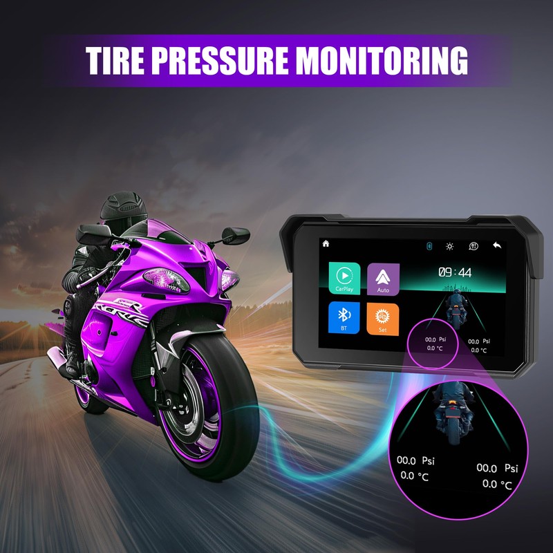 Rimoody Wireless Carplay Portable Car Radio for Moto, with 5