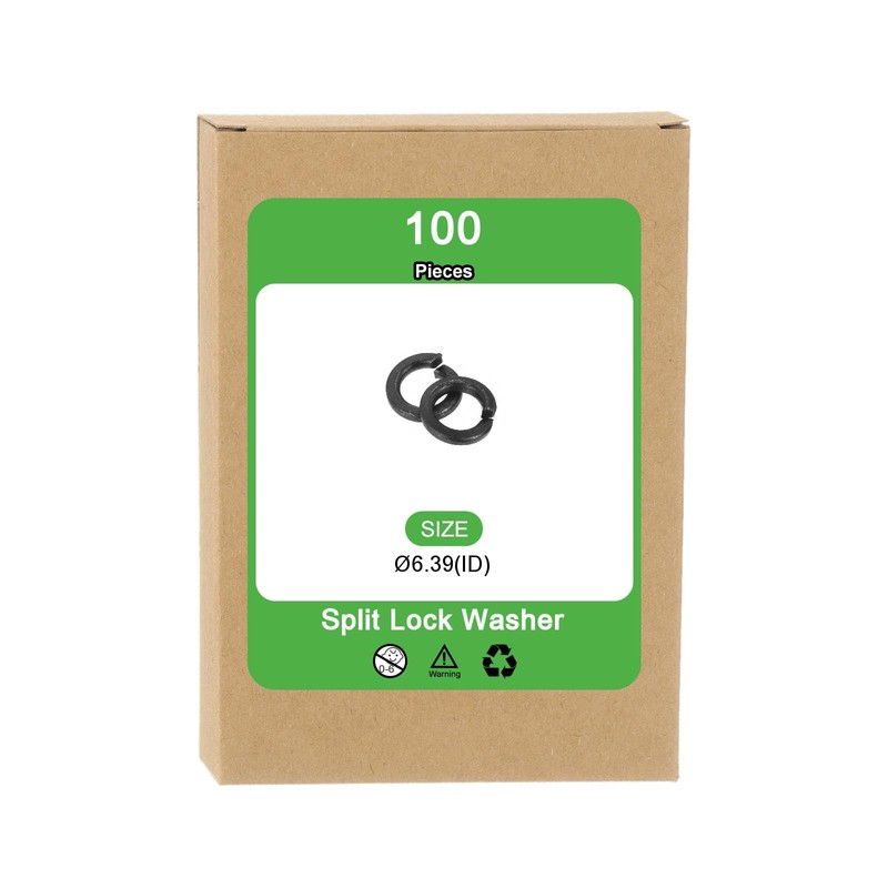 sourcing map M6 Split Lock Washer, 100Pcs Carbon Steel Spring