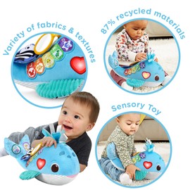 VTech Baby Snuggly Sounds Whale, Baby Sensory Toy with Lights, Sounds & Music, Interactive Gift for infants 3, 6, 9, 12 months +, English version, Blue
