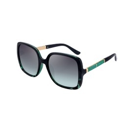 SQUAD Sunglasses for Women Adults Square Fashion with Glasses Case, 3ew648c2 Glossy Black. Green colour gradient