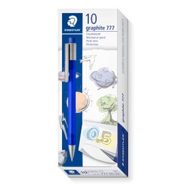 STAEDTLER 777 05-33 Graphite Mechanical Pencil - 0.5mm, B Lead, Frosted Blue Barrel (Pack of 10)