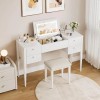 Makeup Vanity Dressing Table Desk w/ Stool Drawer Flip Top