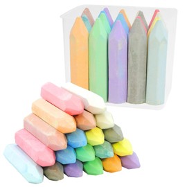Navoys 20pcs Chunky Jumbo Chalk Sticks 10.5cm 4” Bright Washable Sidewalk, Pavement, Driveways, Blackboard, Chalkboard Colourful Chalk Great for Outdoor Wall Murals, Games