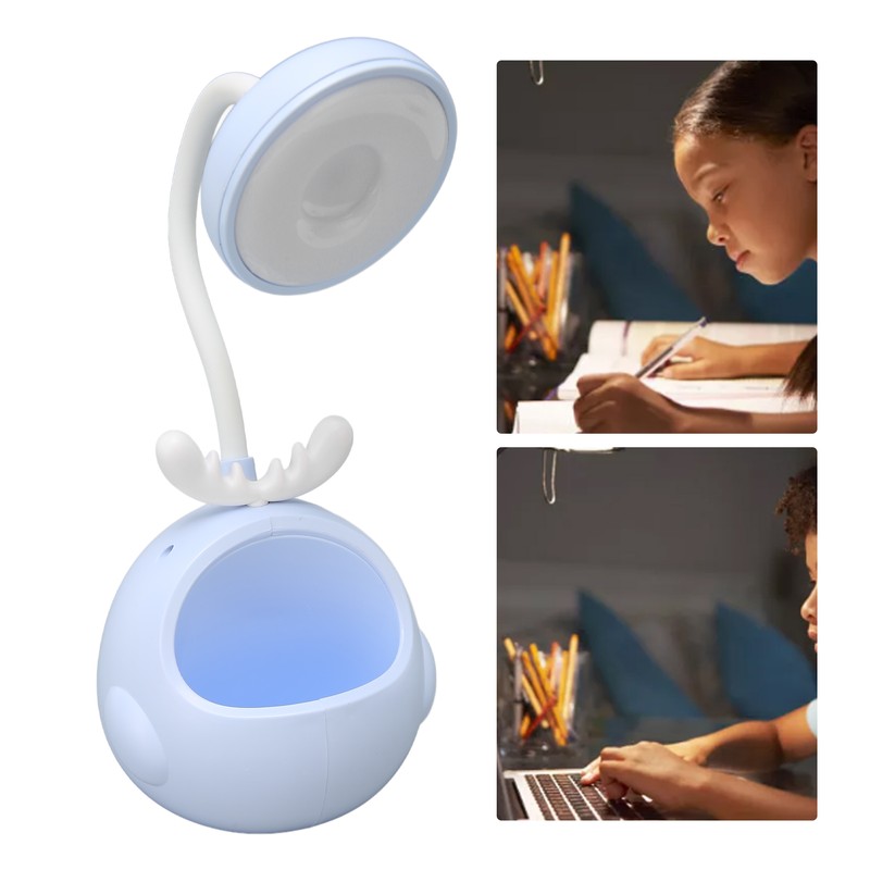 LED Table Lamp Flexible Hose Foldable Desk Light with Pen