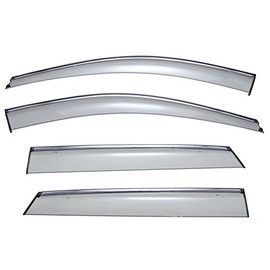 WellVisors Window Visors Wind Deflectors Compatible With Hyundai 2013-2017 Santa Fe Sport With Chrome Trim Rain Guards 3-847HY004
