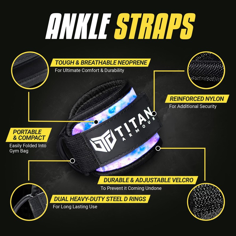 Titan Armour® Single Ankle Straps for Cable Machines | Gym