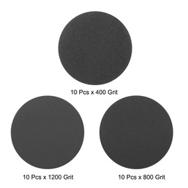 MACHSWON 2 Inch Sander Wet Dry Polishing sheet Silicon Carbide Sandpaper Hook and Loop Sanding Disc 400/800/1200 Grit 30Pcs