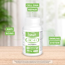 Supersmart - AC-11 Supplement (Cat's Claw Extract) 700mg per Day - Uncaria Tomentosa Bark - Cell DNA Repair - Anti Aging & Immune Support | Non-GMO & Gluten Free - 60 Vegetarian Capsules