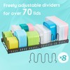 Expandable Food Container Lid Organizer,Large Capacity Adjustable 8 Dividers Detachable