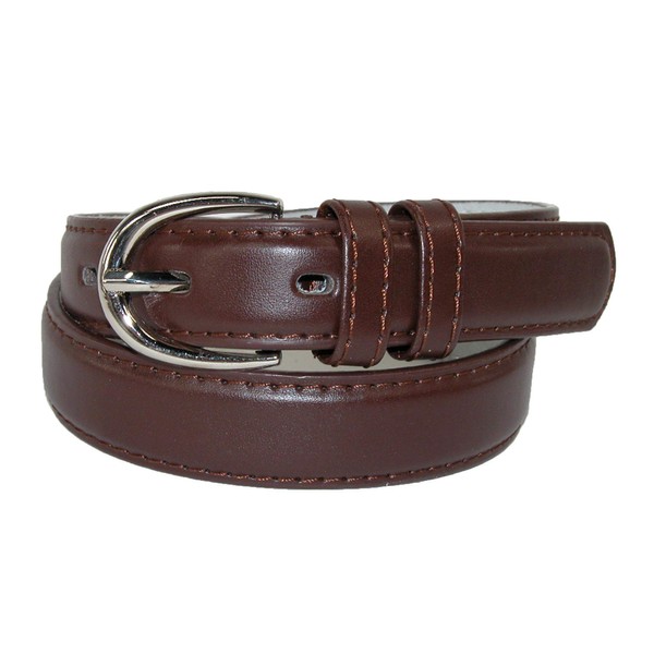 CTM® Toddlers Basic 1 Inch Leather Belt, Small, Brown