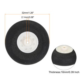 MECCANIXITY RC Airplane Wheels 32mm/1.26" Dia RC Airplane Aircraft Sponge Wheels RC Aircraft Foam Wheel Replacement for DIY RC Model Plane Aircraft RC Helicopter Pack of 1