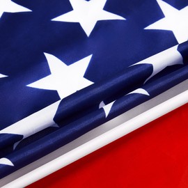KANBIT American Flag 4x6 Ft, US Flags Polyester with Strong Brass Grommets，Bright Color & UV Fade Resistant, Double-Stitched Edges, Lightweight Fly Breeze American Flags for Outside & Indoor (1 Pack)