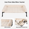 Veehoo Cooling Elevated Dog Bed with Fluffy Plush Bolster Cushion,