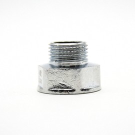 DOJA Barcelona | M-F Reducer Sleeve | 1/2 to 3/8 Adapter | Pipe Reductions | Chrome Plated Brass | Shower Faucet Connector, Shower Hose, Shower Hose, Shower Head with Hose, Washing Machine Drain,