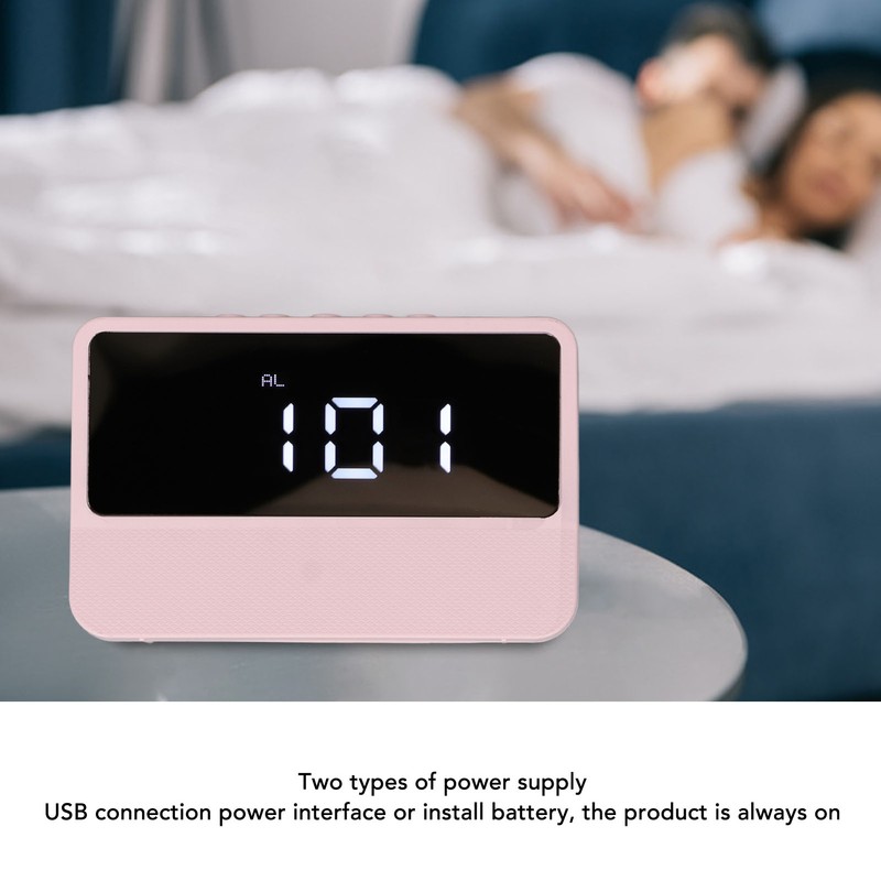 LED Mirror Alarm Clock 2 Levels Brightness Digital Alarm Clock