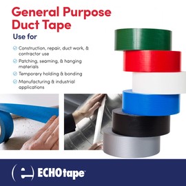 ECHOtape CL-W6064 Industrial Strength Utility Grade Duct Tape | High Performance Adhesive Tape | General Purpose Contractors Tape