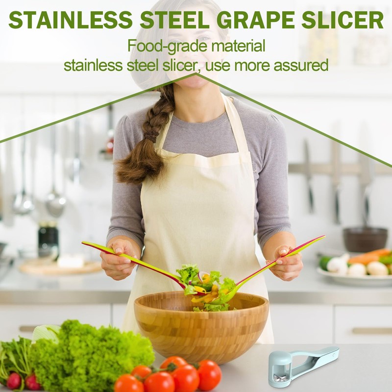 Tina.Win Grape Slicer, Stainless Steel, for Fruit, Eggs, Side Dishes,