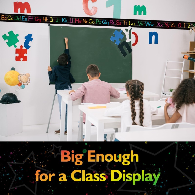 12 Pieces Alphabet Line for Classroom Wall Chalkboard Brights Manuscript