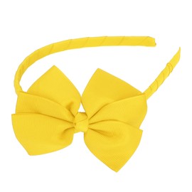 VOCOSTE Bow Hairbands, Bowknot Headband, Non-slip Fashion, Yellow 0.35 Inch Wide, Headband with Bow, for Girl Women