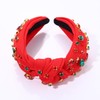HSWE Grehge and Crystal Knotted Headbands for Women Girls Red