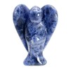 Fekuar Natural Sodalite Healing Crystal Prayer Guardian Angel Statue, Carving