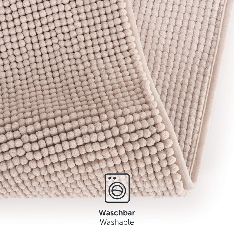 Blumtal Badematte 40x60 cm Chenille - Oeko-TEX zertifizierter Badteppich -