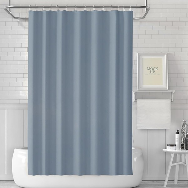 Blue Shower Curtain Liner Bath Curtain with 3 Magnets Thickened