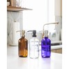 Amber Glass Bottle Soap and Lotion Dispenser with Brass Pump