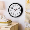 Rohioue Wall Clock Modern 10 Inch Black Battery Operated Silent