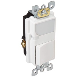 Leviton 6526-W 15-Amp 120V AC Combination Decora Switch with LED Guide Light, White