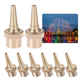 Hicello 8 PCS 1/2" Brass DN15 Fountain Nozzle Water Fountain Spray 100% Brass Adjustable Direction Jet Fountain Head for Garden Pond and Fountains Bring Beautiful 3-12FT(1-4M) Line Shape Visual Effect