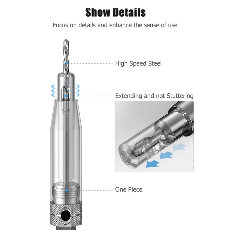 Upgrade Hinge Drill Bit Set 3Pcs, 1/4" Hex Shank Hing