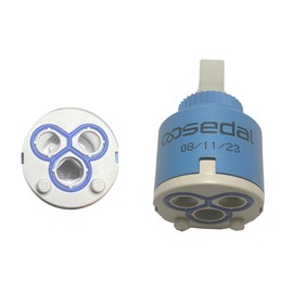 QLXAQLX SEDAL Diameter 35mm Ceramic Faucet Cartridge Replacement for Single Handle Kitchen Basin Shower Faucet Part,Ceramic Disc Single Handle Faucet Cartridge Replacement 1.38 / 35mm Diameter (1Pack)