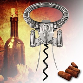 LKKCHER Ah So Weinöffner für Vintage Flaschen, Alter Wein Flaschenöffner, Bier Flaschenöffner, Zwei-Zinken Korkenzieher Entferner, Kellner Korkenzieher, Geburtstagsgeschenke für Männer, Dunkelsilber