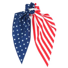 4th of July Hair Ties for Woman Girls American USA Flag Ribbon Hair Tie Red White and Blue Hair Scrunchies Elastic Patriotic Hair Tie Independence Day Memorial Day Party Supplies Hair Accessories