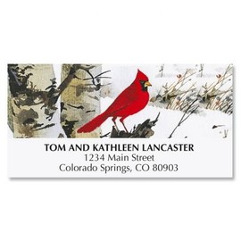 Cardinal Christmas Address Labels- 48 Self-Adhesive,Flat-Sheet Return Labels