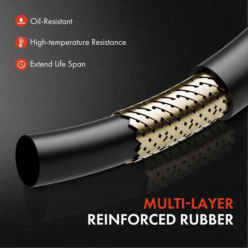 A-Premium Engine Oil Cooler Line Hose Assembly Compatible with Ford