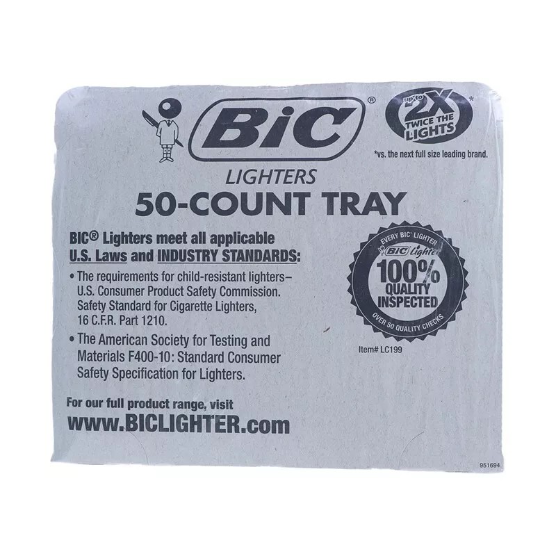 Bic Classic Black Lighters Pack Of 50