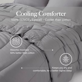 Modern Threads Tencel Lyocell Luxury Ultra Soft Down Alternative Comforter, Platinum, King