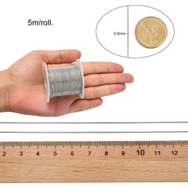 UR URLIFEHALL 16.4 Feet/5m 304 Stainless Steel Round Snake Chains Silver Soldered Links Chains with Spool for DIY Jewellery Making