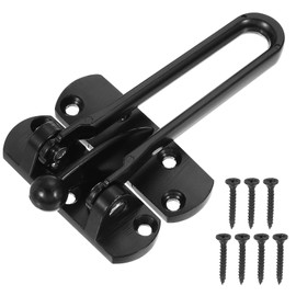 PATIKIL Door Chain Lock, 1 Pcs Door Swing Bar Lock for Home Security Front Doors and Inside Doors with 7 Pcs Screws for Home Bedroom Hotel Apartment, Matte Black