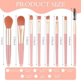 Juego de 16 brochas de maquillaje de viaje de fibra sintética, brochas de maquillaje, regalo de dama de honor con bolsa de maquillaje de viaje para bo