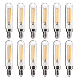 FLSNT 60W Equivalent Candelabra LED Light Bulbs, Dimmable T6/T25 LED Chandelier Bulbs, CRI 82, 2700K Soft White, E12 Base, 500LM, 5.5W, 12 Pack