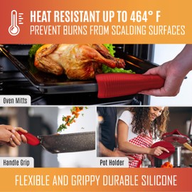 Multi Use Silicone Mat Microwave Pot Holders, Microwave Cover for Food, Trivet, Silicone Mat, Hot Pads, Silicone Pot Holders for Kitchen, Silicone Molds for Resin Trivet, Set of 4 Red Size 8 in