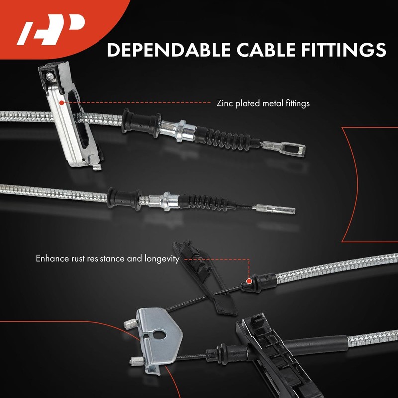 A-Premium Rear Driver and Passenger Side Parking Brake Cable Assembly